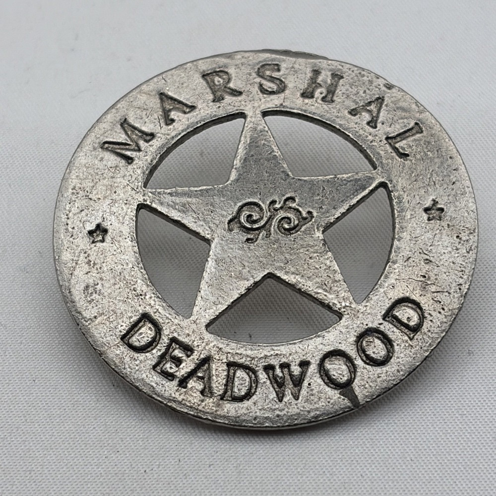 Marshal Deadwood Silver Tone Sheriff Star Souvenir Texas Lapel Hat Pin